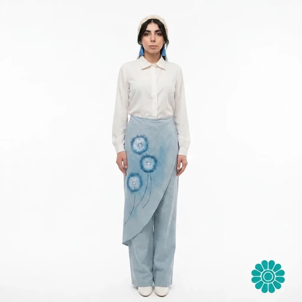 شومیز کلاسیک دکمه مخفی" پاکی " — تصویر 2