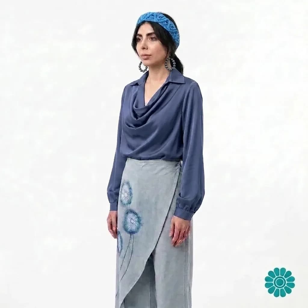 شومیز یقه دراپه " تارلا " — تصویر 2