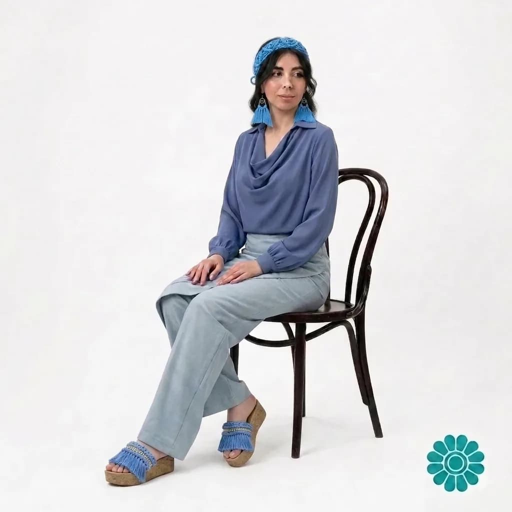 شومیز یقه دراپه " تارلا " — تصویر 3