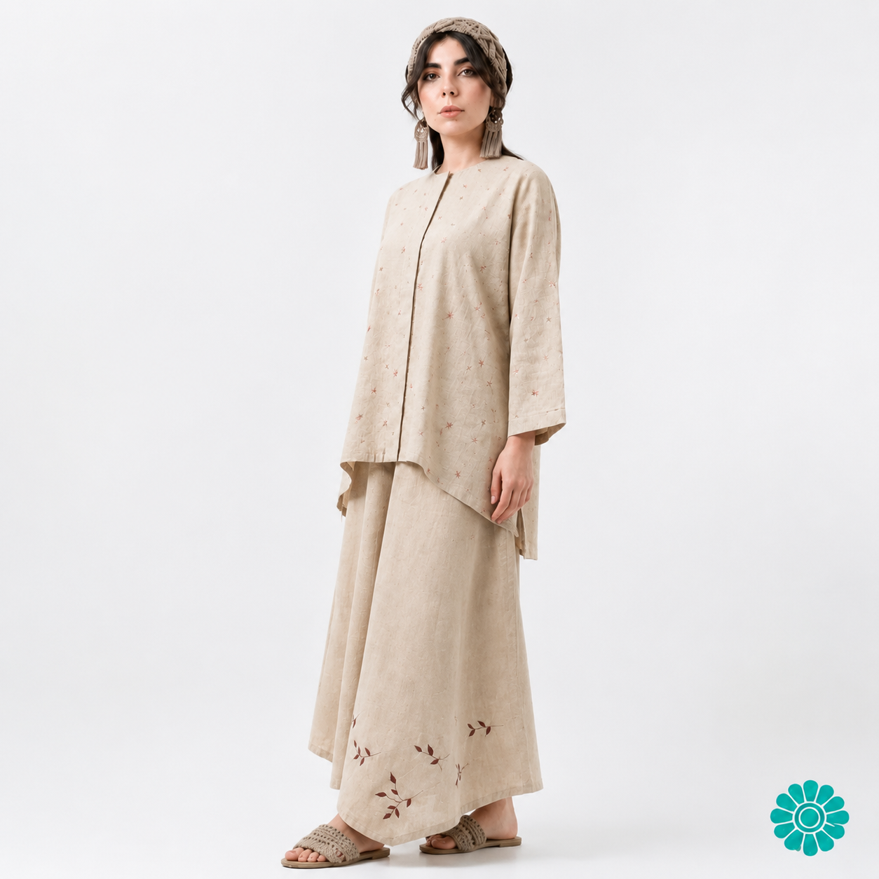 بلوز با شلوار دامنی سایه برگ — تصویر 3