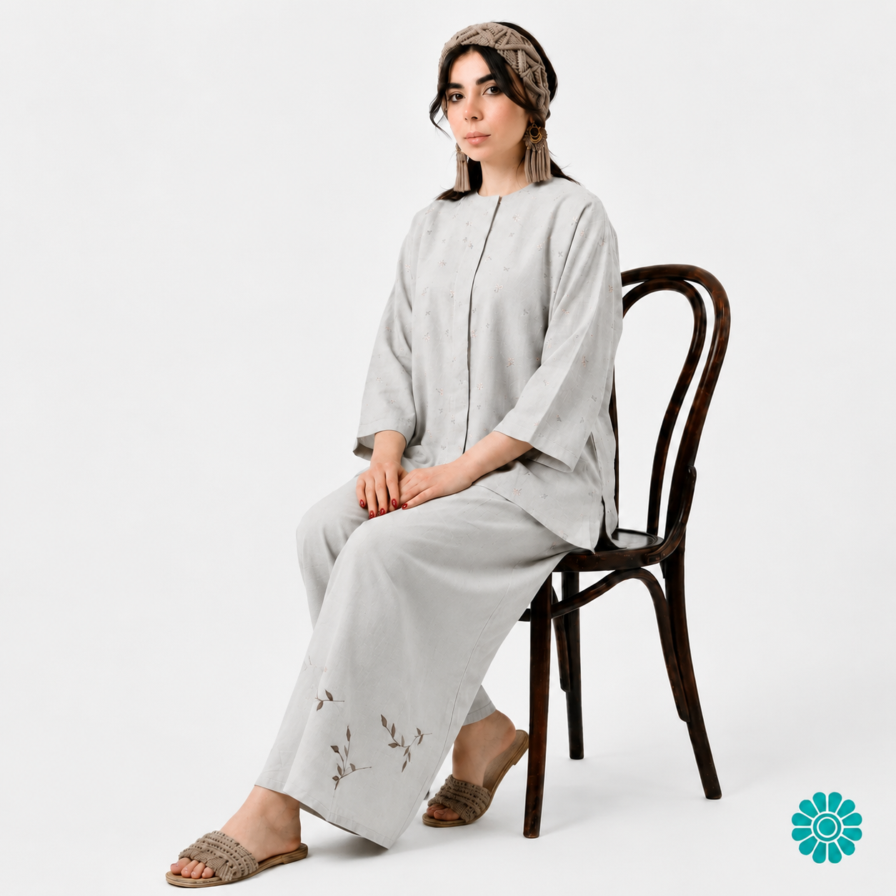 بلوز با شلوار دامنی سایه برگ — تصویر 4